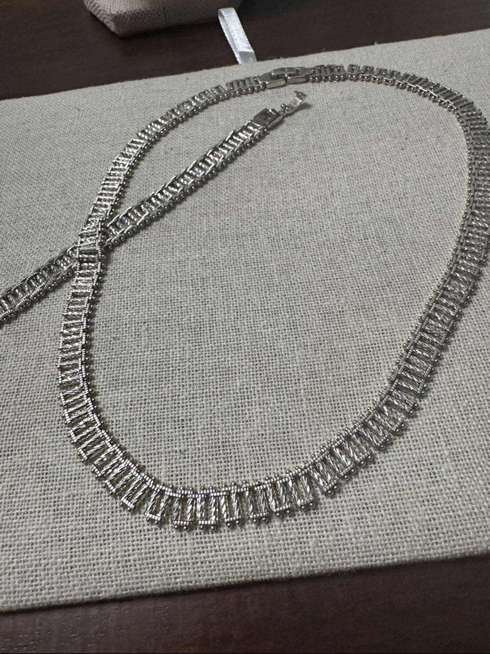 🧡Rare!!! Sterling Silver Women’s Baguette Link Necklace and Matching Bracelet🧡